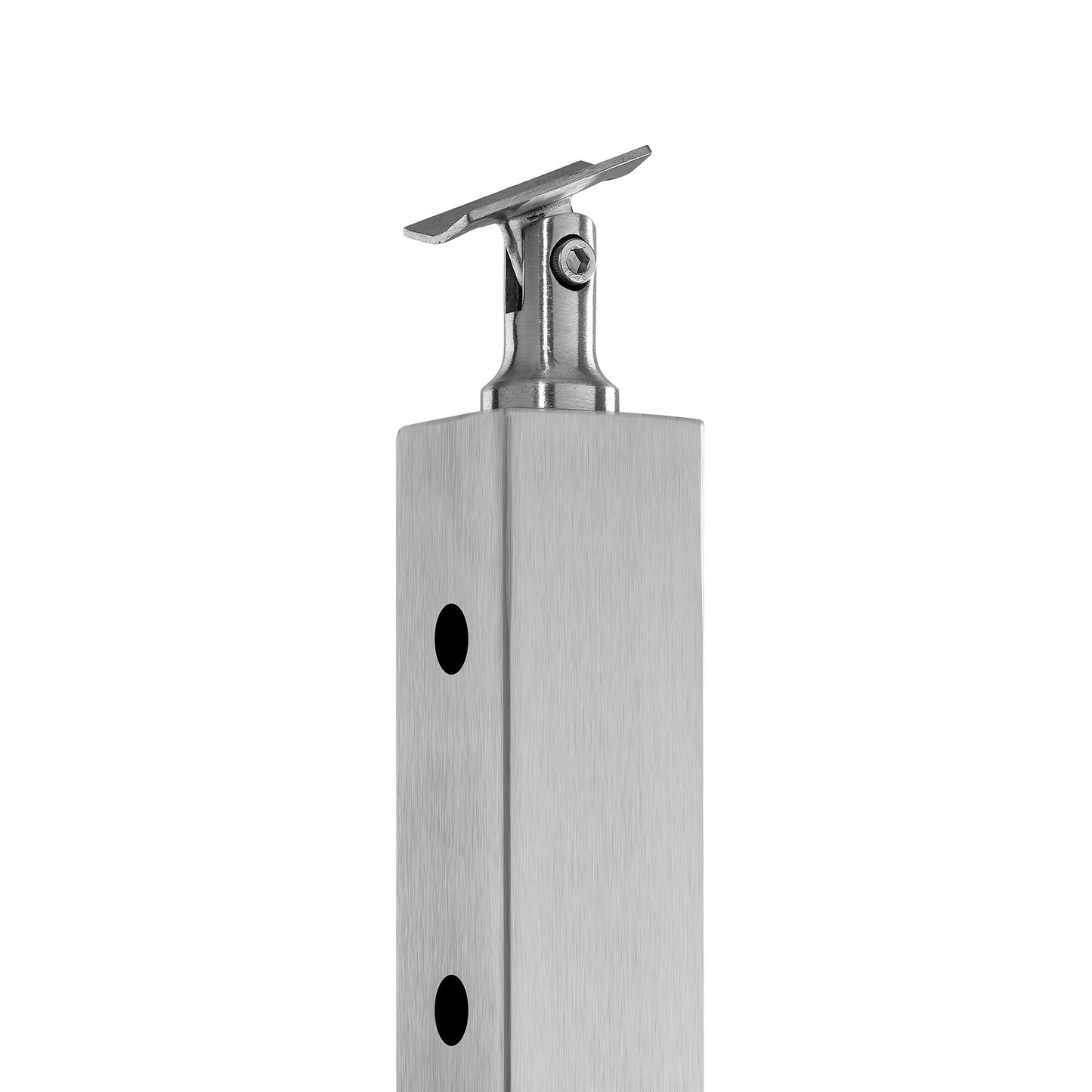 Cable Railing Post, 42x2x2 Inch Level Deck Stair Posts, 1-Pack Stainless Steel Cable Handrail Post, Pre-Drilled Pickets with Mounting Bracket Stair Railing Kit, Silver, 1JZLGZXYS1061EF8W001V0