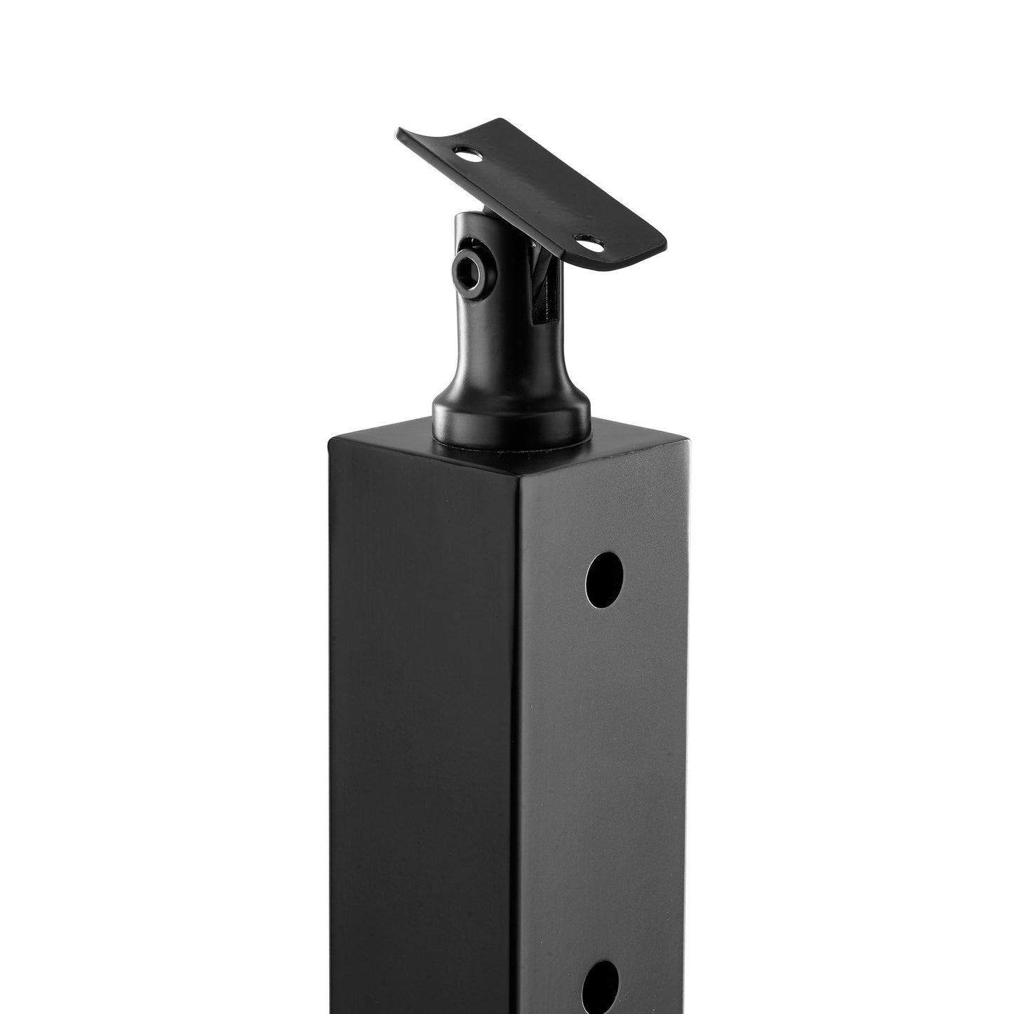 4-Pack Cable Railing Post, 42x2x2 In Horizontal-Hole Deck Railing Post with Pre-Drilled Holes, Stainless Steel Cable Rail Post with Horizontal and Curved Bracket, Black, 4JZLGZXHS106URZU0001V0