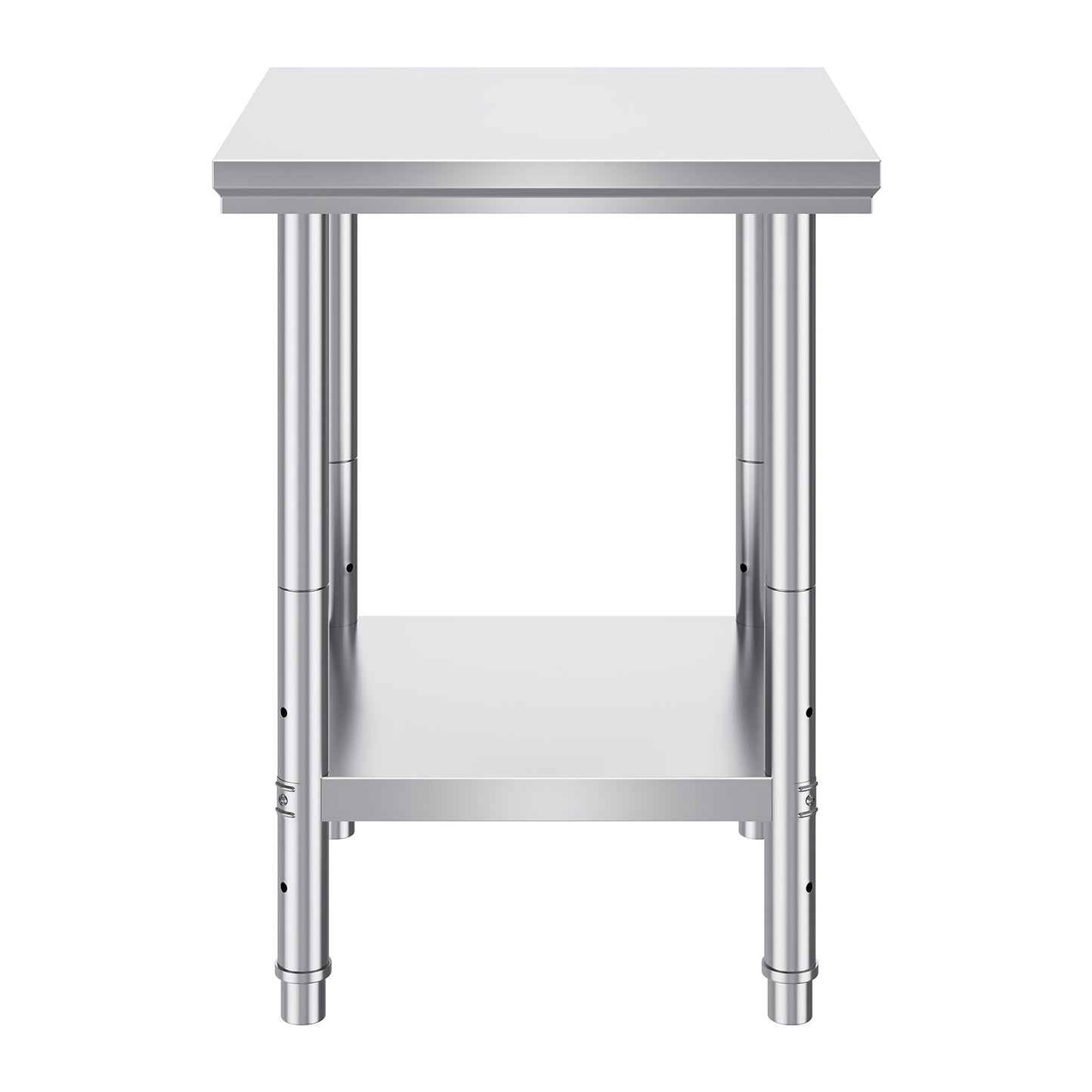 Work Table 24 x 24 x 32 Inches NSF Stainless Steel Work Table for Commercial Kitchen Prep Workbench 60X60X80cm with Lower Shelf Work Table Silvery for Commercial Kitchen Restaurant
