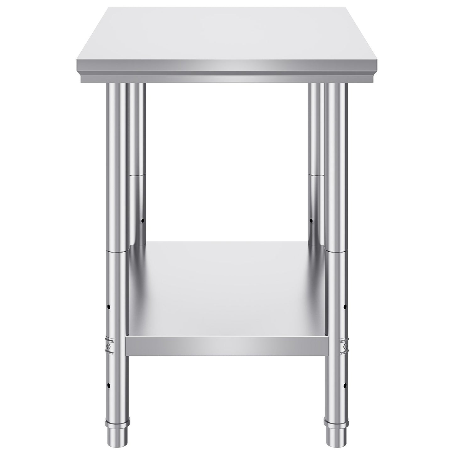 Work Table 24 x 30 x 32 Inches NSF Stainless Steel Work Table for Commercial Kitchen Prep Workbench 60X76X80cm with Lower Shelf Work Table Silvery for Commercial Kitchen Restaurant