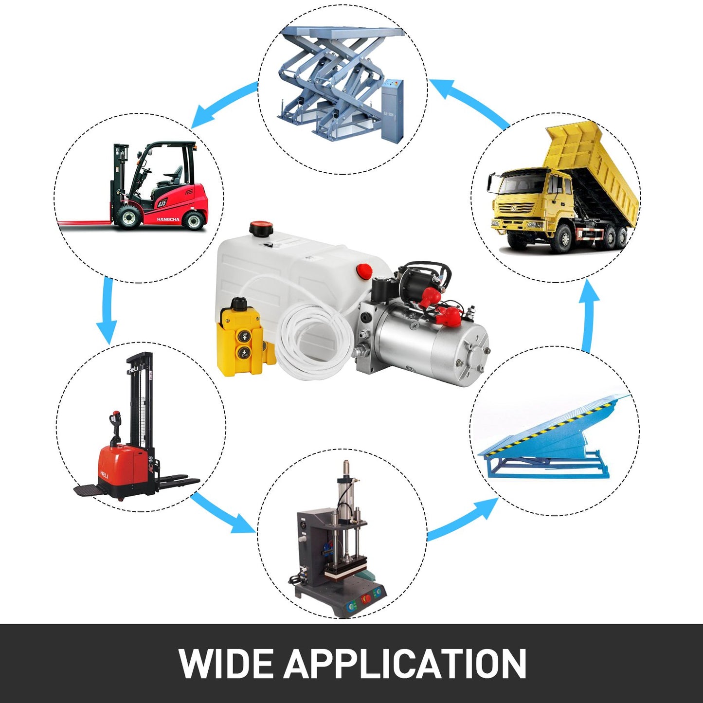 Mophorn Hydraulic Pump 12v Single Action Hydraulic Pump Dump Trailer Hydraulic Pump Single Acting Hydraulic Pump 7 Quart Hydraulic Pump Single Acting Dump Truck Hydraulic Pump