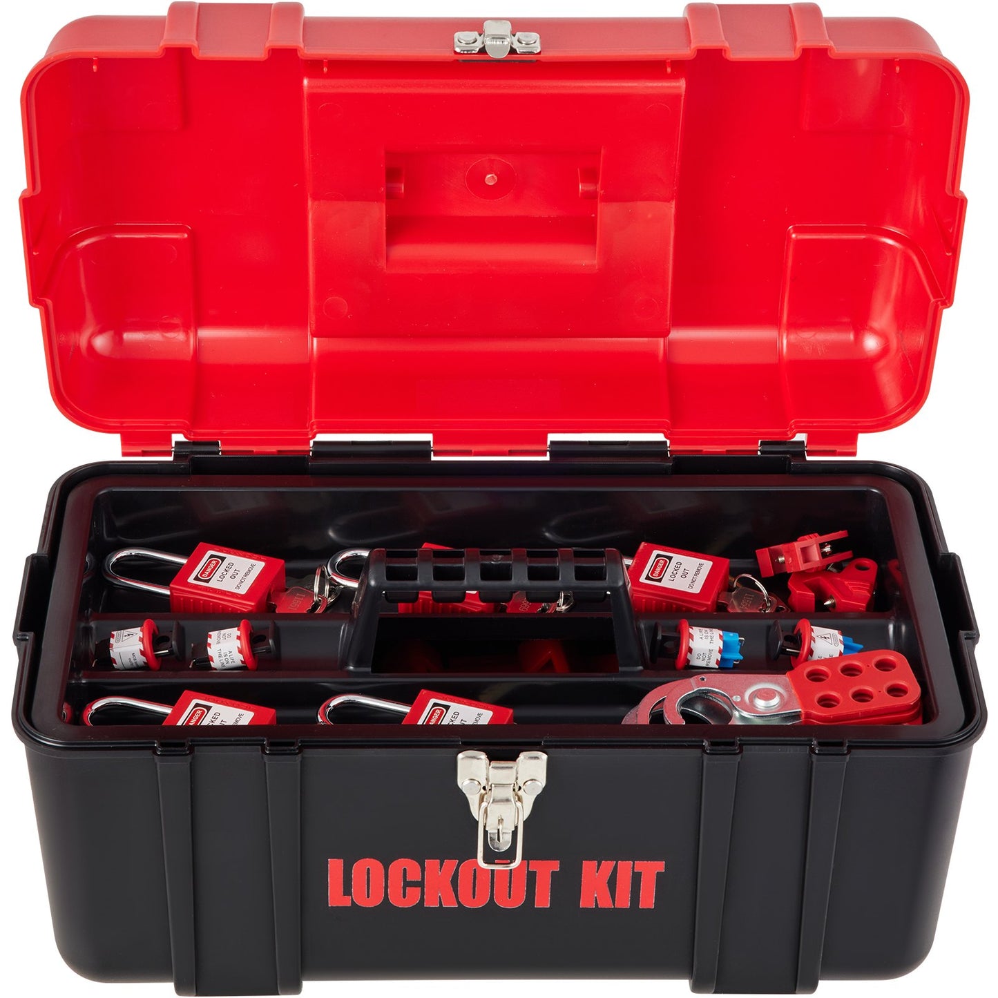 42 PCS Lockout Tagout Kits, Electrical Safety Loto Kit Includes Padlocks, 5 Kinds of Lockouts, Hasps, Tags & Ties, Box, Lockout Safety Tools for Electrical Risk Removal in Industrial, Machinery