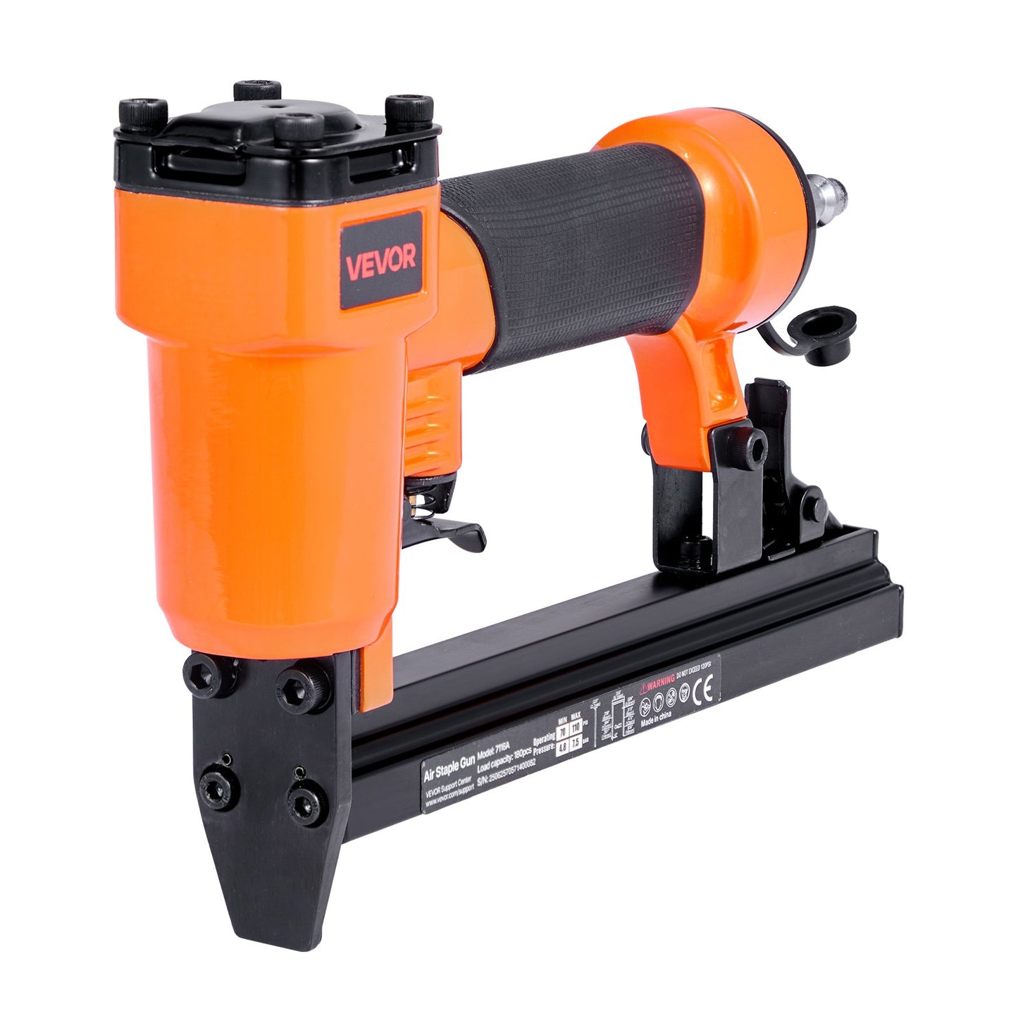 Pneumatic Staple Gun, 22 Gauge Pneumatic Upholstery Stapler for 71 Series Fine Wire Staples 9.1mm Crown 4mm-16mm Length, 70-110 PSI Air Staple Gun for Woodworking, Upholstering, DIY Project