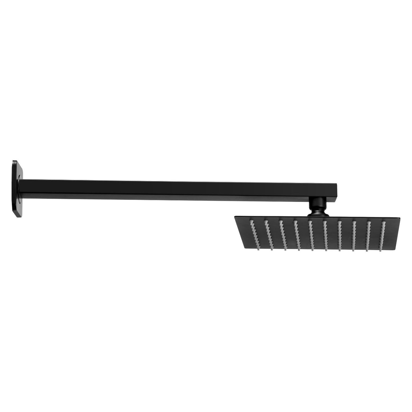 Shower Faucet Set, Rainfall Bathroom Shower System with 8-Inch (20.3cm) Square Rain Shower Head and Handheld Spray, Wall Mounted Bath Fixtures with Brass Valve and Trim Kit, Matte Black