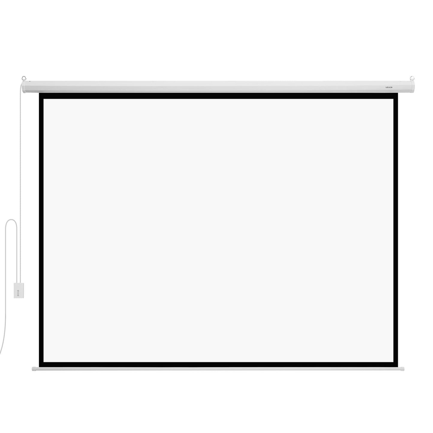 Motorized Projector Screen, 3048 mm 4:3 1080 HD Electric Projector Screen, Wall Mounted Projection Dispaly Projector with Remote Control, Automatic Movie Screen for Family Home Office Theater