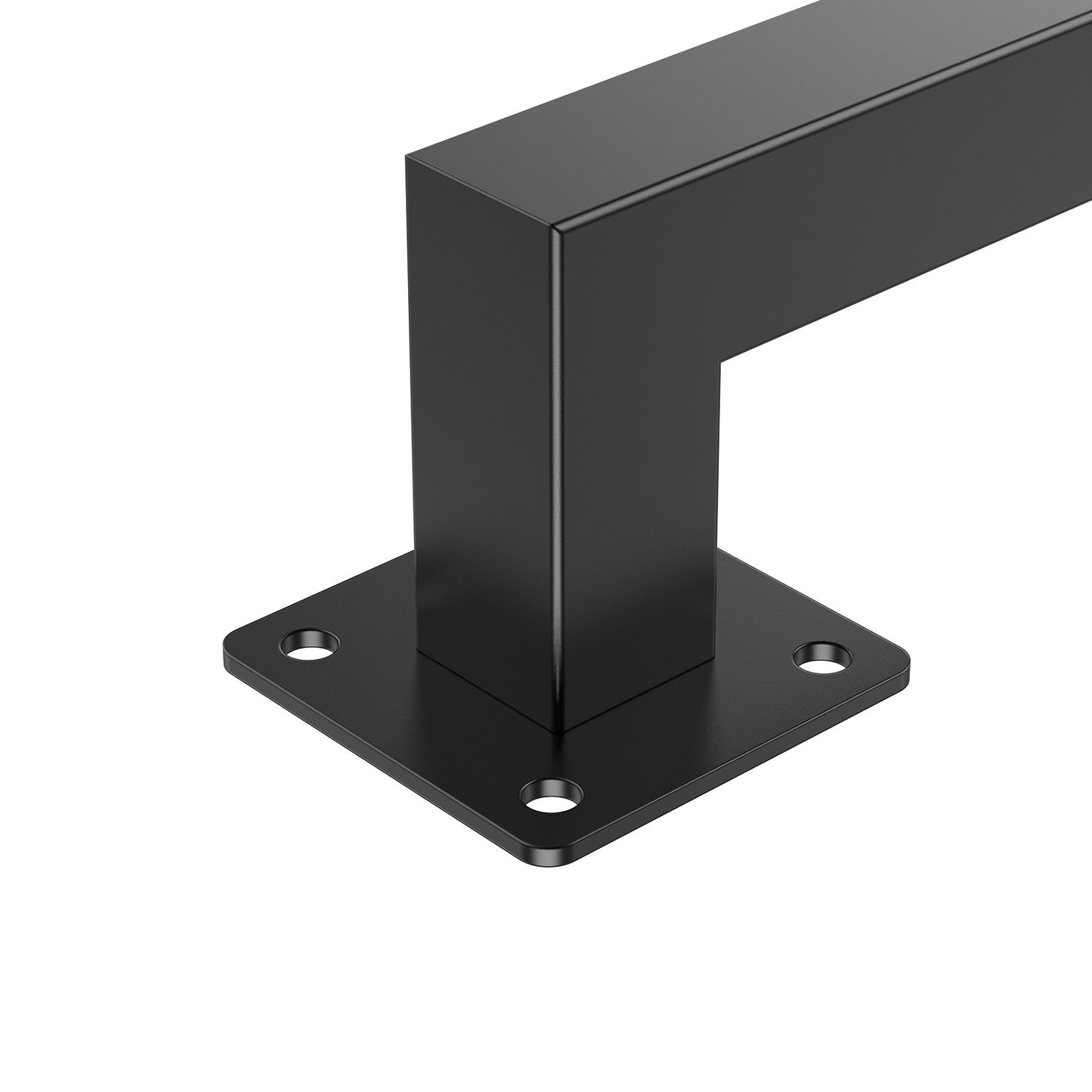 Wall Mounted Stair Handrail, 1215mm Black Iron Staircase Handrail Indoor, 113kg Load Capacity, Industrial Railing Hand Rail for Steps, Square Tube for Loft Porch Deck, 2 Sections