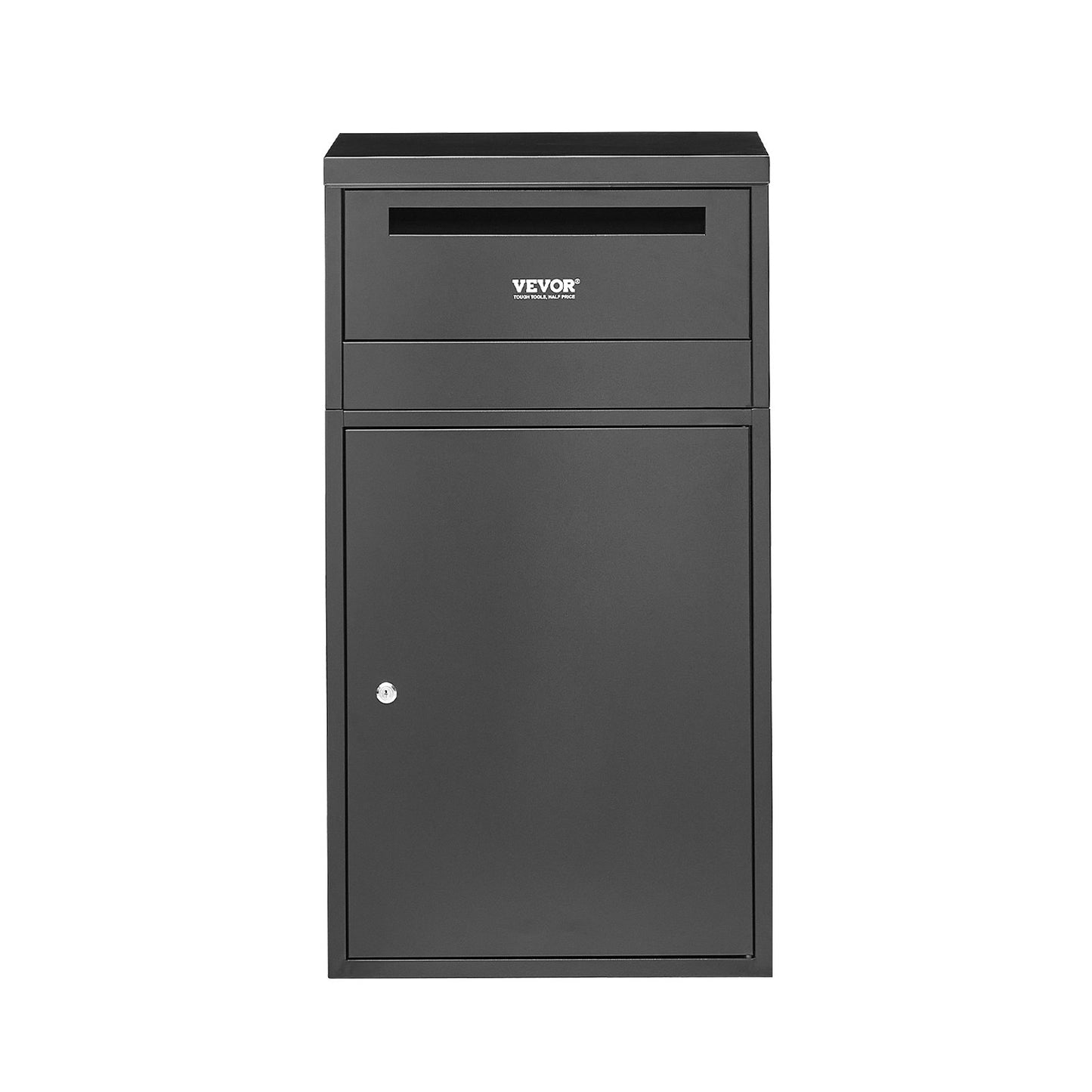 Package Delivery Boxes for Outside, 35.8 in Mailbox for Parcel with Lock, Galvanized Steel Package Drop Box with Anti-Theft Design, Weather-Resistant Package Mailbox for Home and Office, Black