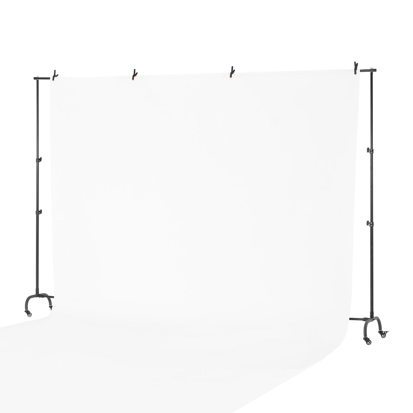 Backdrop Stand, 7 x 10 ft Adjustable Photo Backdrop Stand Kit, Portable Background Backdrop Stand with Casters, Heavy Duty Movable Projector Screen Stand, for Wedding, Photo Studio and Party