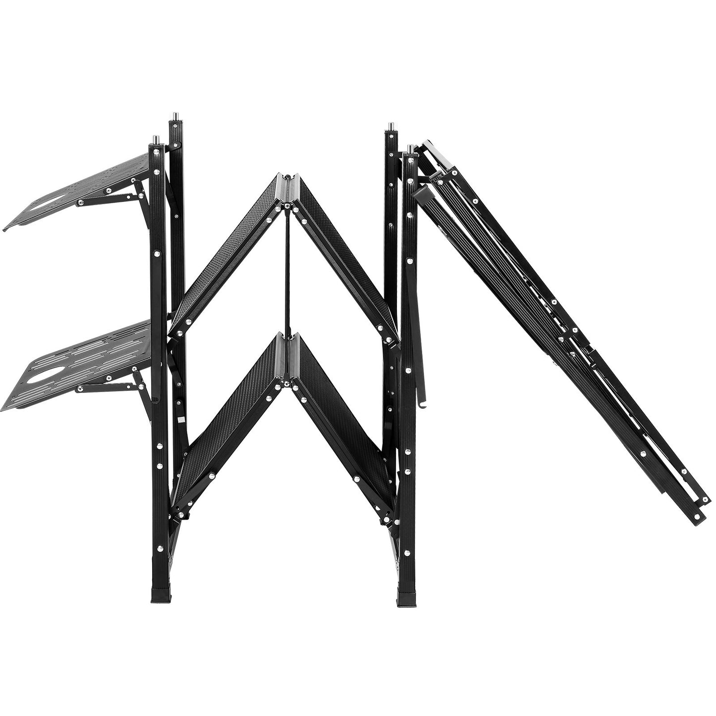 Camping Kitchen Table, One-piece Folding Portable Cook Station with A Carrying Bag, Long Aluminum Camping Table 3 Side Tables, 2 Shelves & A Detachable Sink for Outdoor Picnics, BBQs, Camping