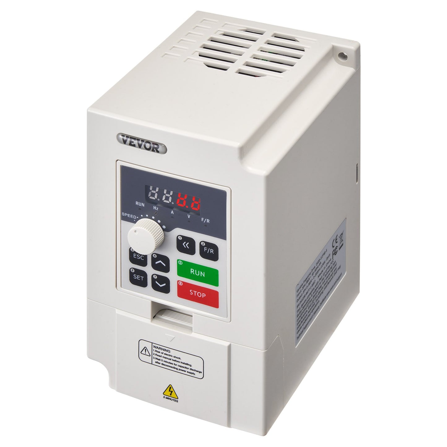 VFD 3HP, 2.2KW, 5A, 3 Phase AC 380V Input to 3 Phase AC 0 - 380V Output Variable Frequency Drive, 50/60Hz Input, 0-2000Hz Output VFD for Spindle Motor Speed Control