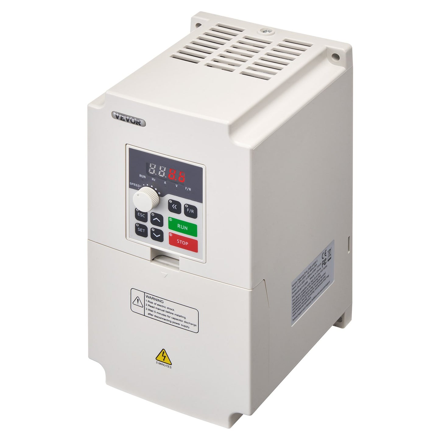 VFD 7.5HP, 5.5KW, 25A, 1 or 3 Phase AC 220V Input to 3 Phase AC 0~220V Output Variable Frequency Drive, 50/60Hz Input, 0-2000Hz Output VFD for Spindle Motor Speed Control