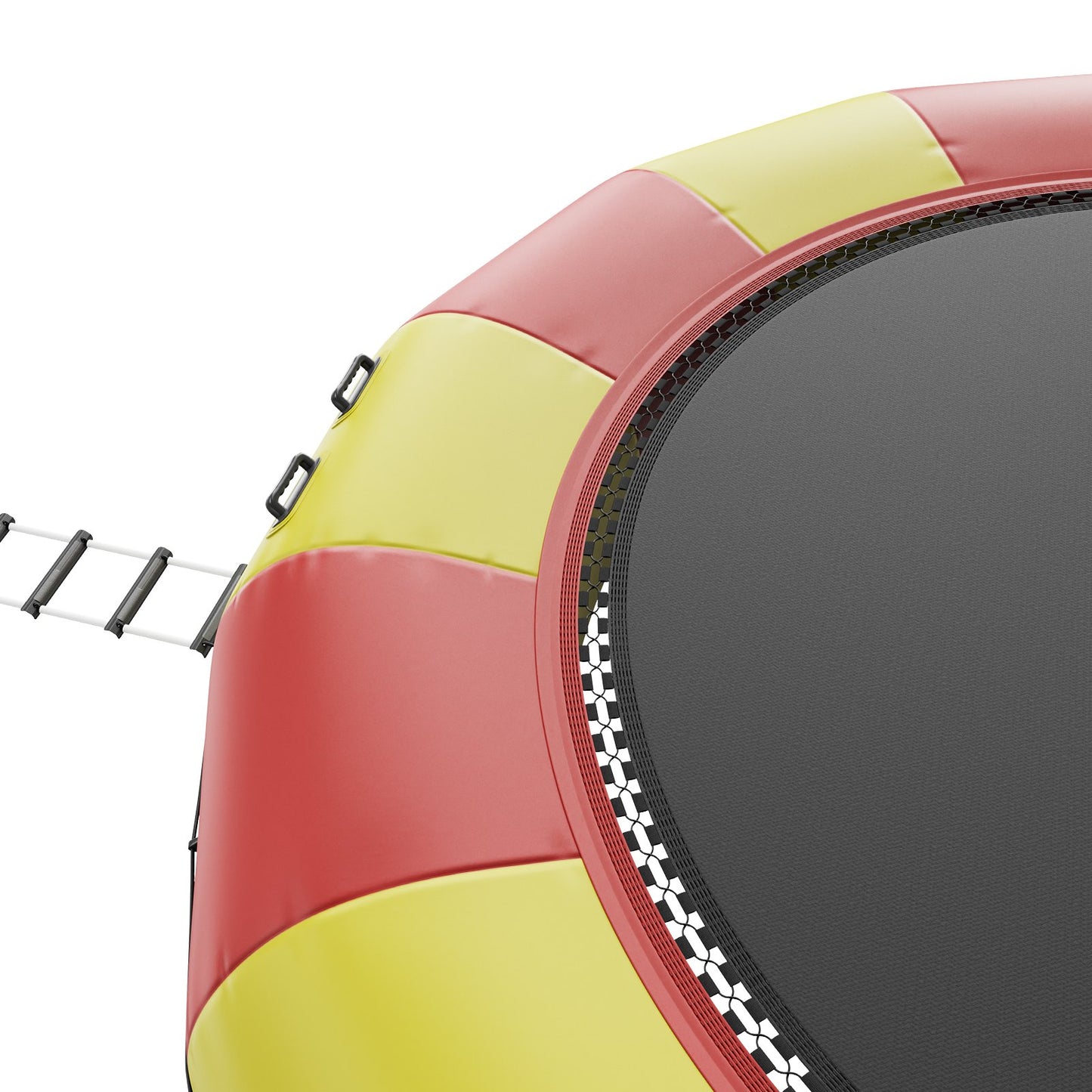 Uppblåsbar vattenstudsare, 17 fot rekreationsvattentrampolin, bärbar studsplattform med 5-stegsstege och elektrisk luftpump, flytande rebounder för barn och vuxna för pool, sjö, vattensporter