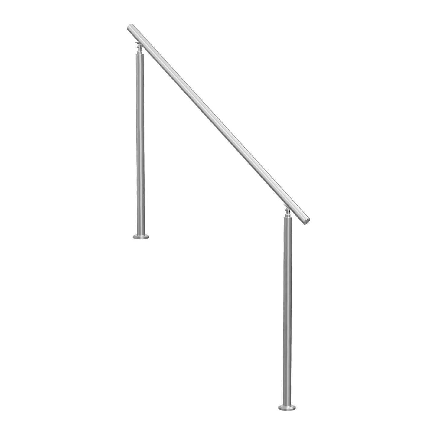 Handrails for Outdoor Steps, 59 in/ 150cm Length Stair Hand Rail Kit, Transitional Stainless Steel Railings with Installation Kit, Double-column Staircase Handrails for Seniors,Porch & Deck