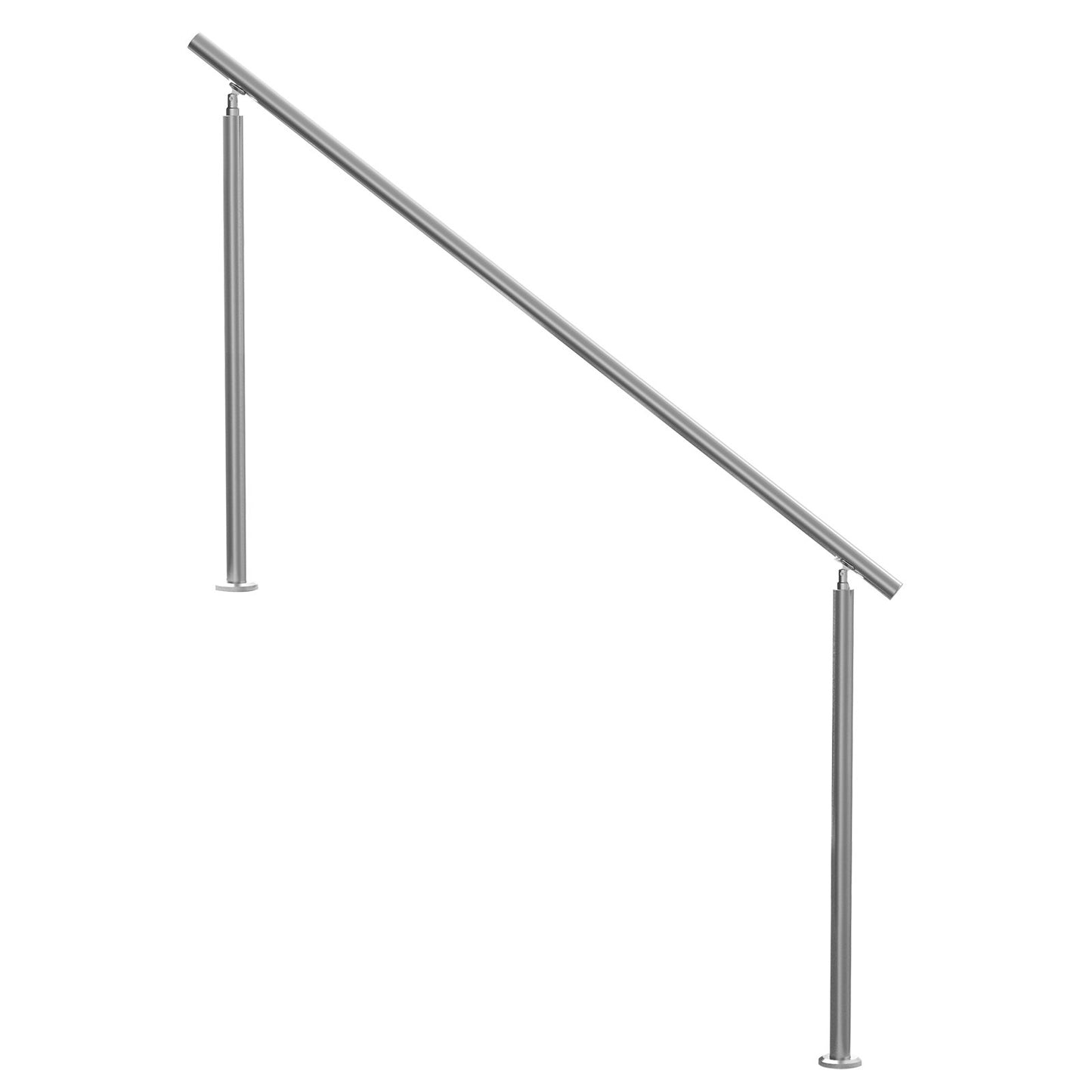 Handrails for Outdoor Steps, 70.9 in/ 180cm Length Stair Hand Rail Kit, Transitional Stainless Steel Railings with Installation Kit, Double-column Staircase Handrails for Seniors,Porch & Deck