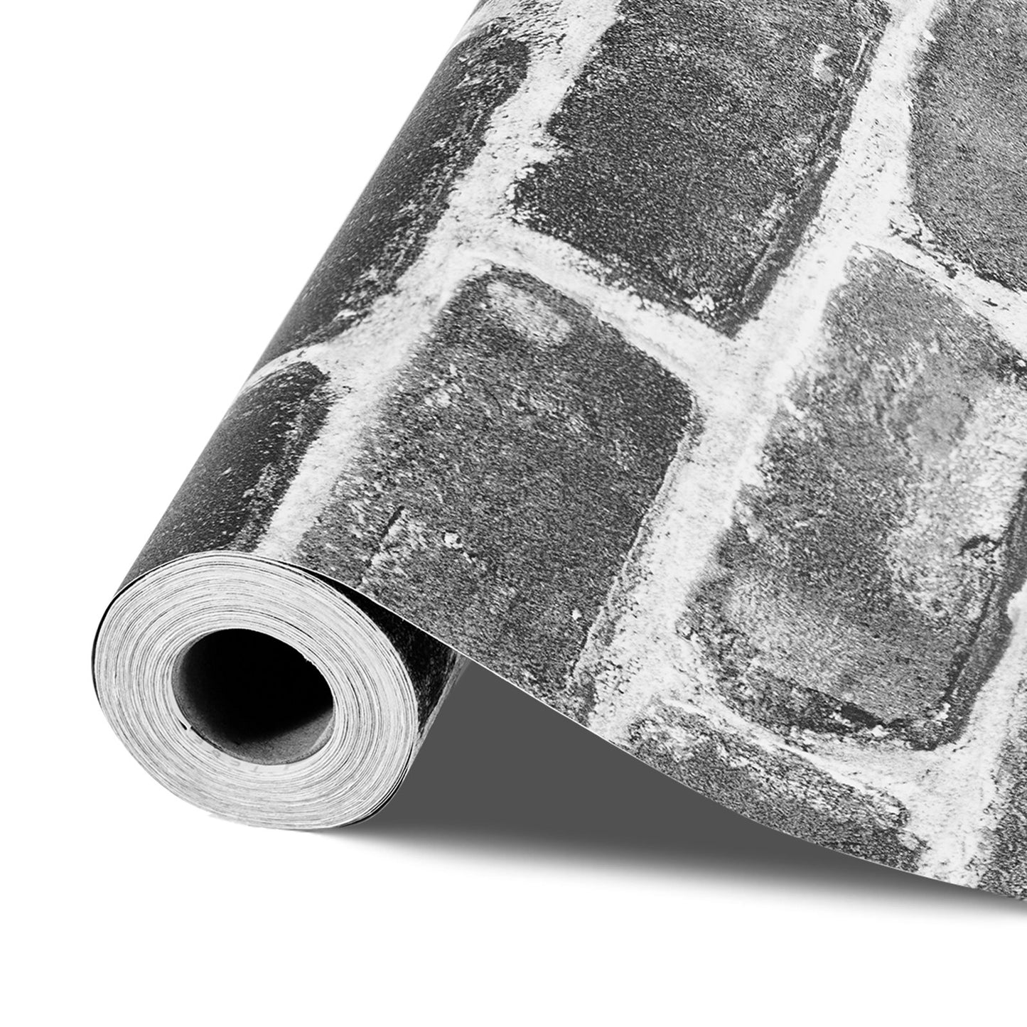 Peel and Stick Wallpaper, 45cm x 10m Contact Paper Gray Brick Waterpoof Self Adhesive, Easy to Clean & Peel Wall Decorative Vinyl Roll for Bedroom Kitchen Office Bathroom Desk