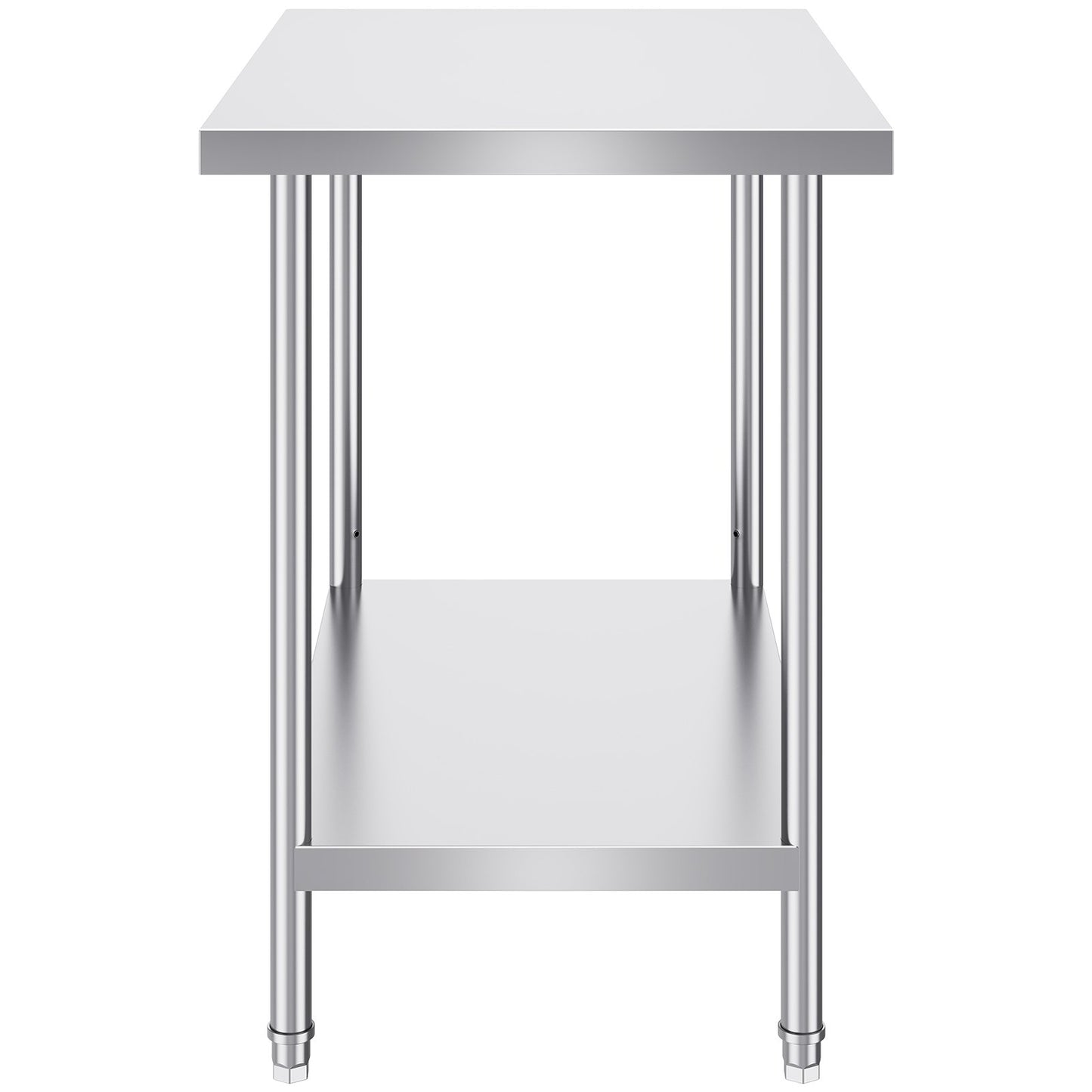 Stainless Steel Prep Table, 24 x 36 x 34 Inch, Heavy Duty Metal Worktable with 3 Adjustable Height Levels, Commercial Workstation for Kitchen Garage Restaurant Backyard