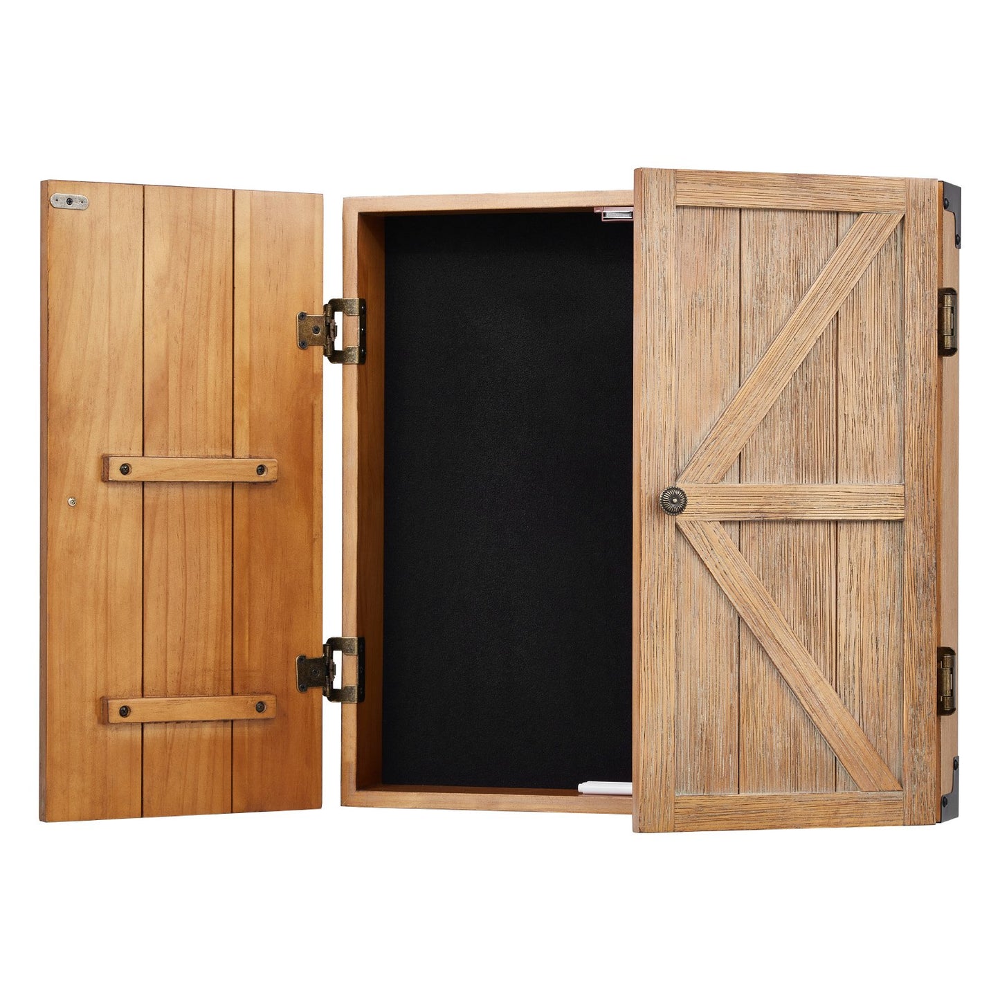 Darttavlesskåp, Darttavlesskåpsset i massivt trä, Officiell storlek, Gömbart skåp med darttavla och tillbehör, Enkel montering, Perfekt för cricketmatcher (Darttavla ingår ej)