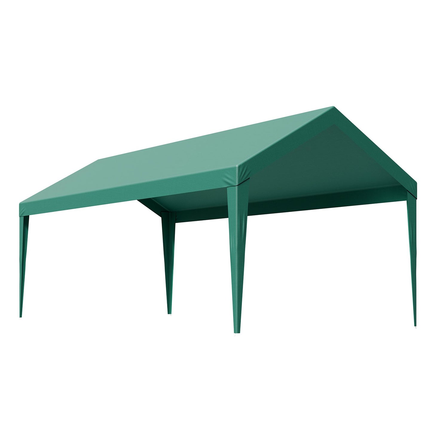 Carportöverdrag, 3 x 6 m dricksskyddad presenning för garage, UV-resistent och vattentät bilskyddspresenning, kraftigt bilportsöverdrag med bollvagnar, mörkgrön, ram ingår ej