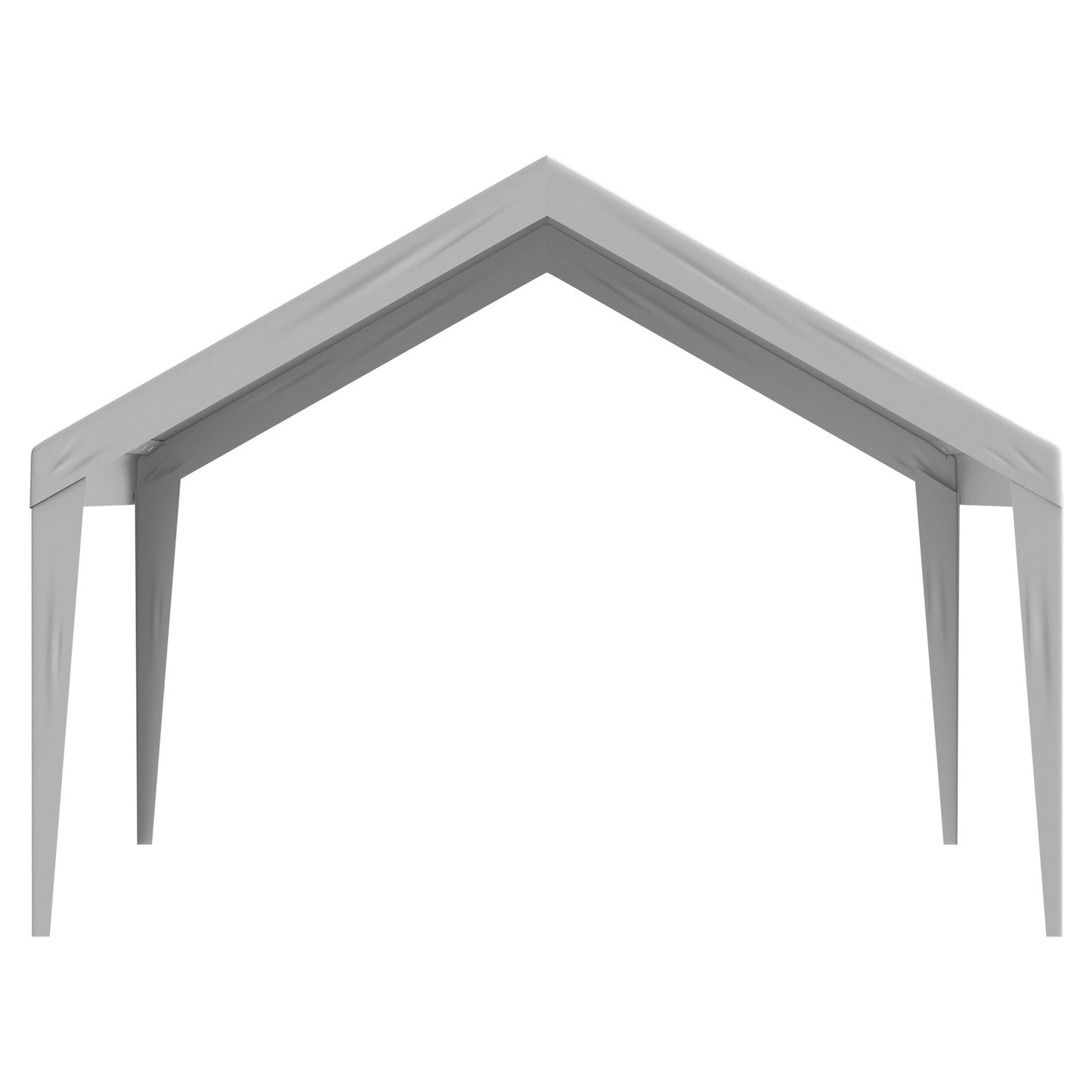 Carportöverdrag, 3,7 x 6,2 m, kraftfull presenning för garagetält, vattentät och UV-skyddad, enkel installation med kulband, grå (endast överdrag, ram ingår ej)