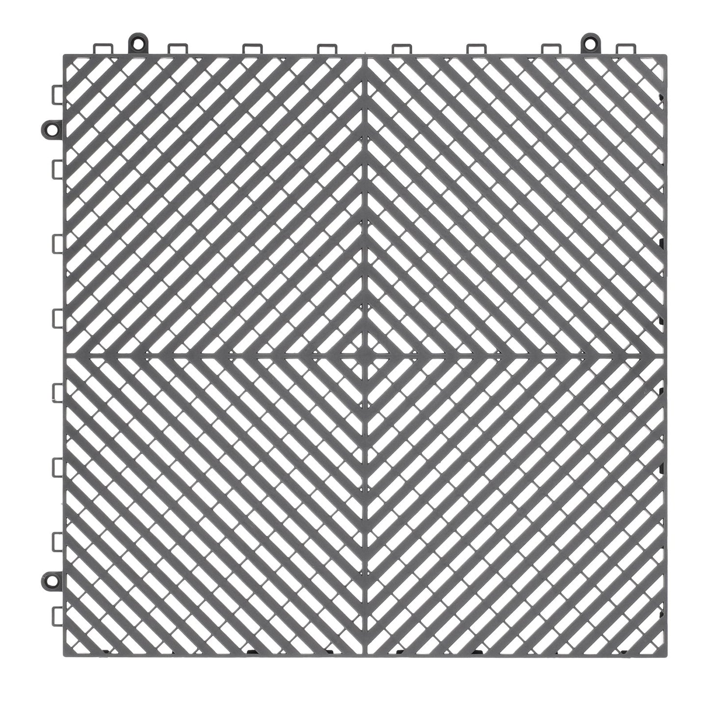 Interlocking Drainage Mat, 15.7” x 15.7” Modular Interlocking Cushion, 24 Pcs Splicing Drainage Mats, Non-Slip Gray PP Drainage Floor Tile and Shower Mat, for Garage, Garden, Kitchen & Outdoor