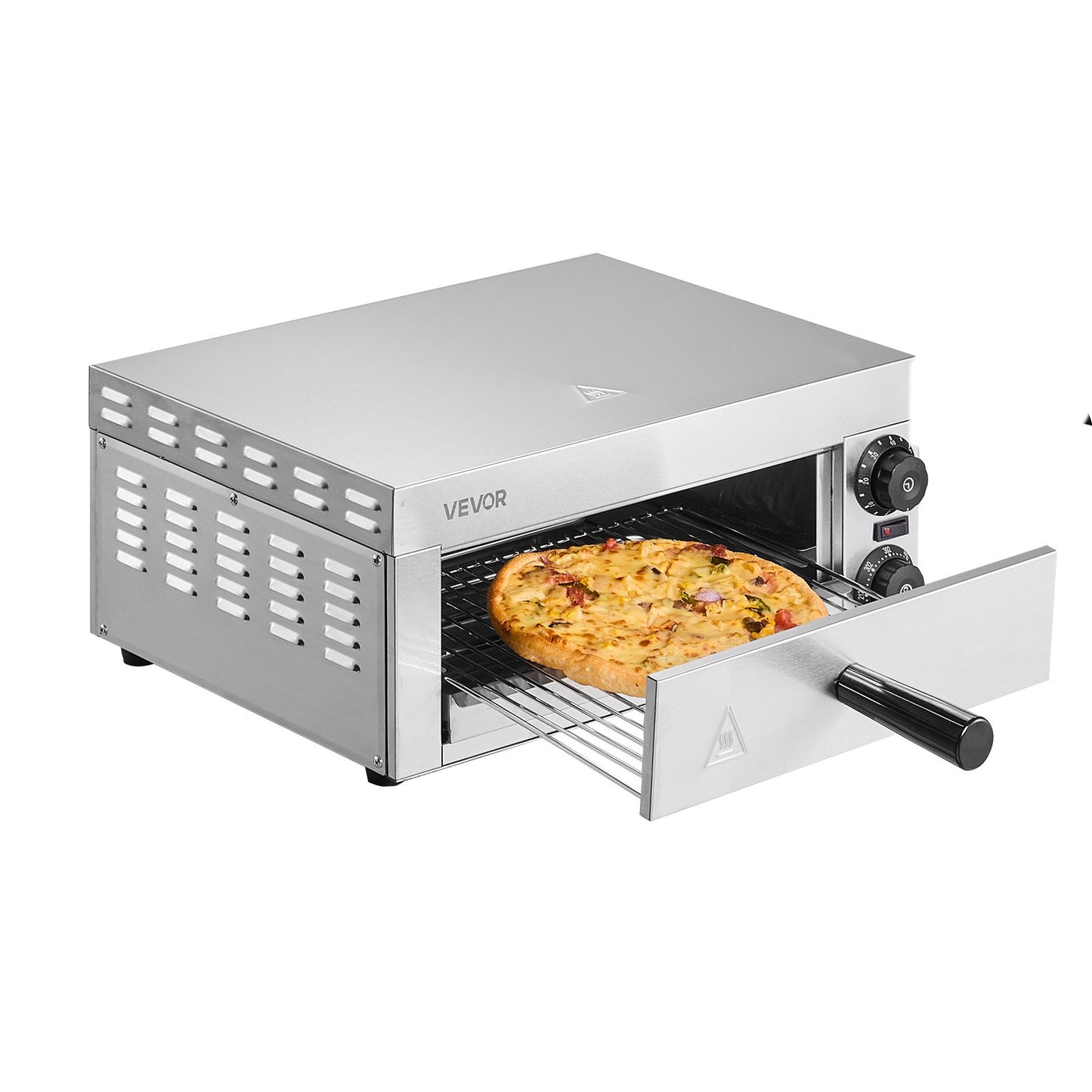 Electric Pizza Oven for Countertops, 12-inch, 1500W, with Temp Control & 0-60 Min Timer, Even Baking Technology & Easy Clean Crumb Tray, Ideal for Both Commercial & Home Kitchens