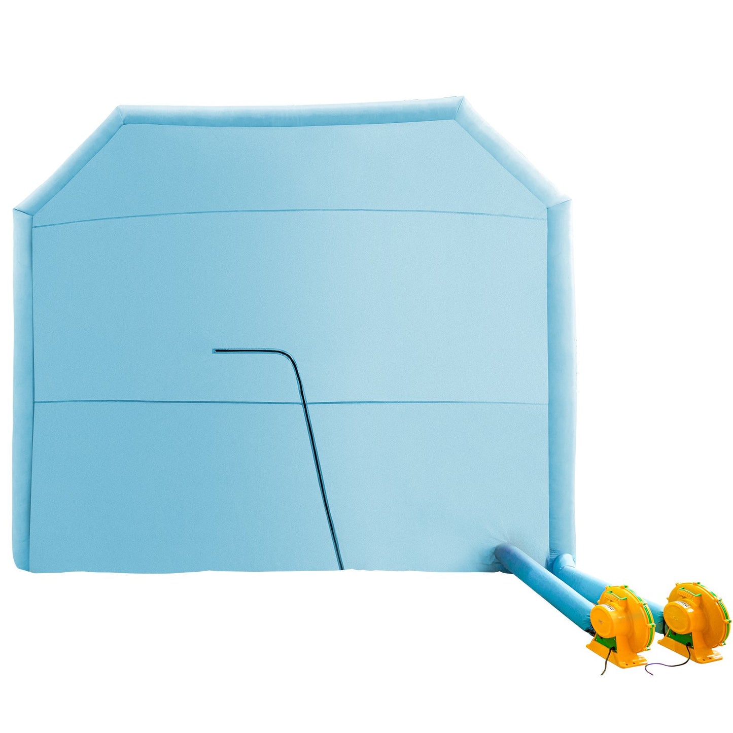 Uppblåsbar målarbox, 39,4x16,4x13,1 fot sprutmålningsbox, med 2 kraftfulla blåsmaskiner, uppblåsbar sprutbox med luftfiltersystem, bilmålningsbox för parkeringstält, arbetsstation, blå