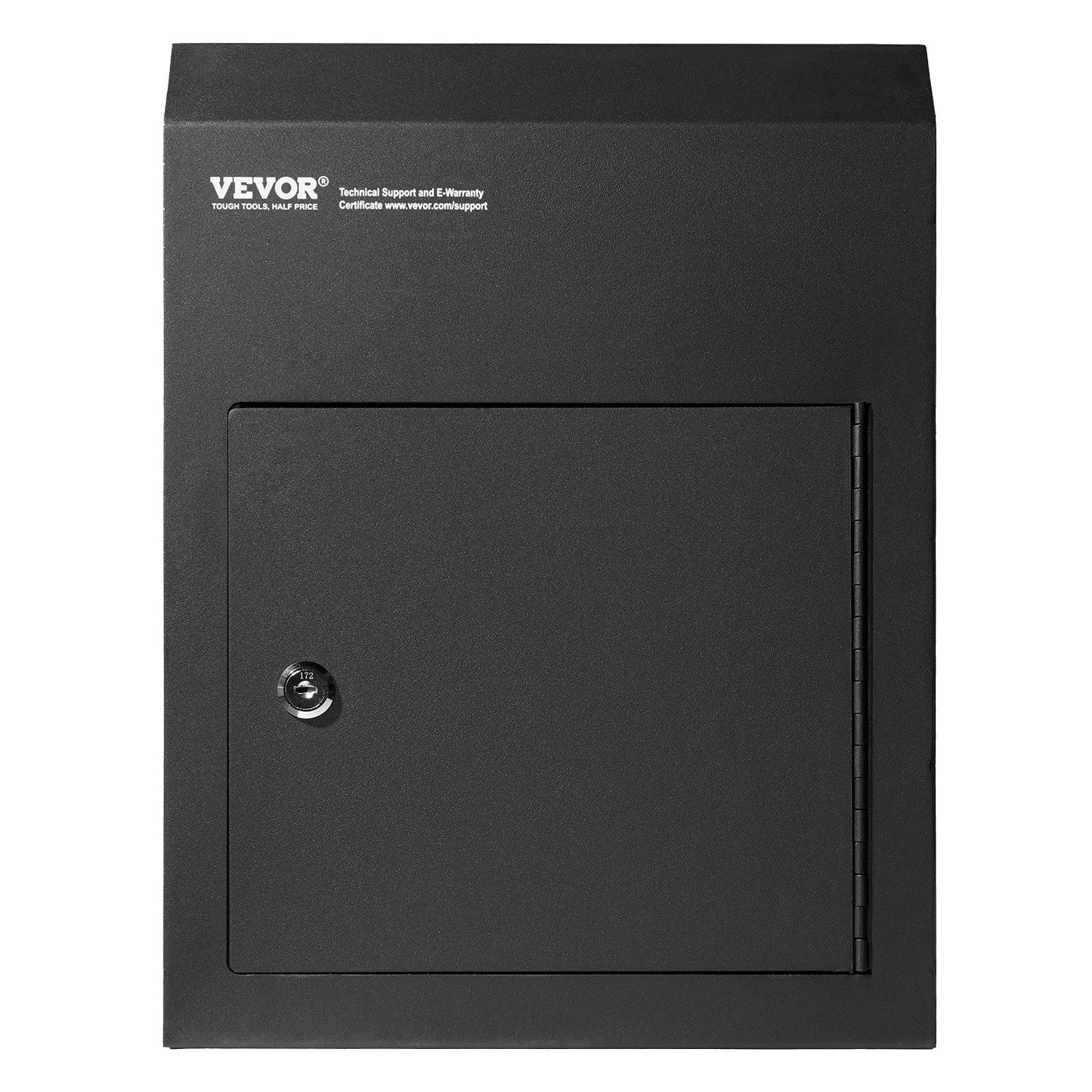 Through The Door Key Drop Box 30.5x15.2x40.6 cm Mailbox with 4.6cm 30.5cm Key Lock Black