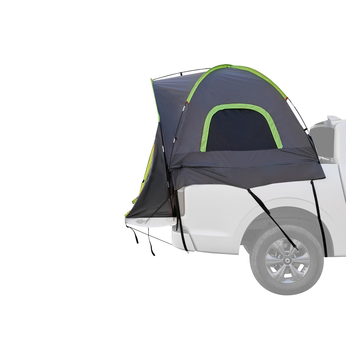 Pickuptält, passar 1,5-1,8 m lastbilstält för camping, vattentätt PU2000 mm 2-3 personers sovplats för lastbilsflak med dubbla fönster, robust lastbilsflakskal med förvaringsväska