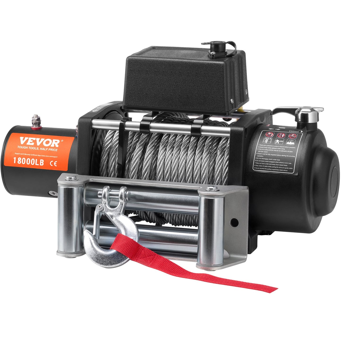 Electric Winch Truck 8,164.7 kg Steel Cable IP65 Waterproof Remote Control