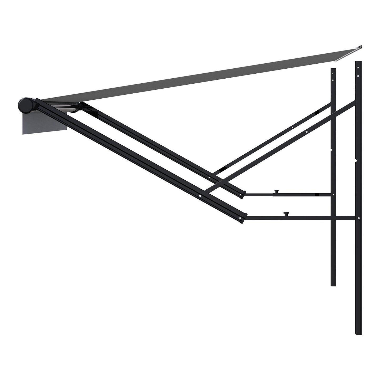 Motorized RV Awning Complete Kit, 10' Retractable Awning with Aluminum Alloy Frame, Outdoor Trailer Awning, Fit for Most RVs(Black Fade)