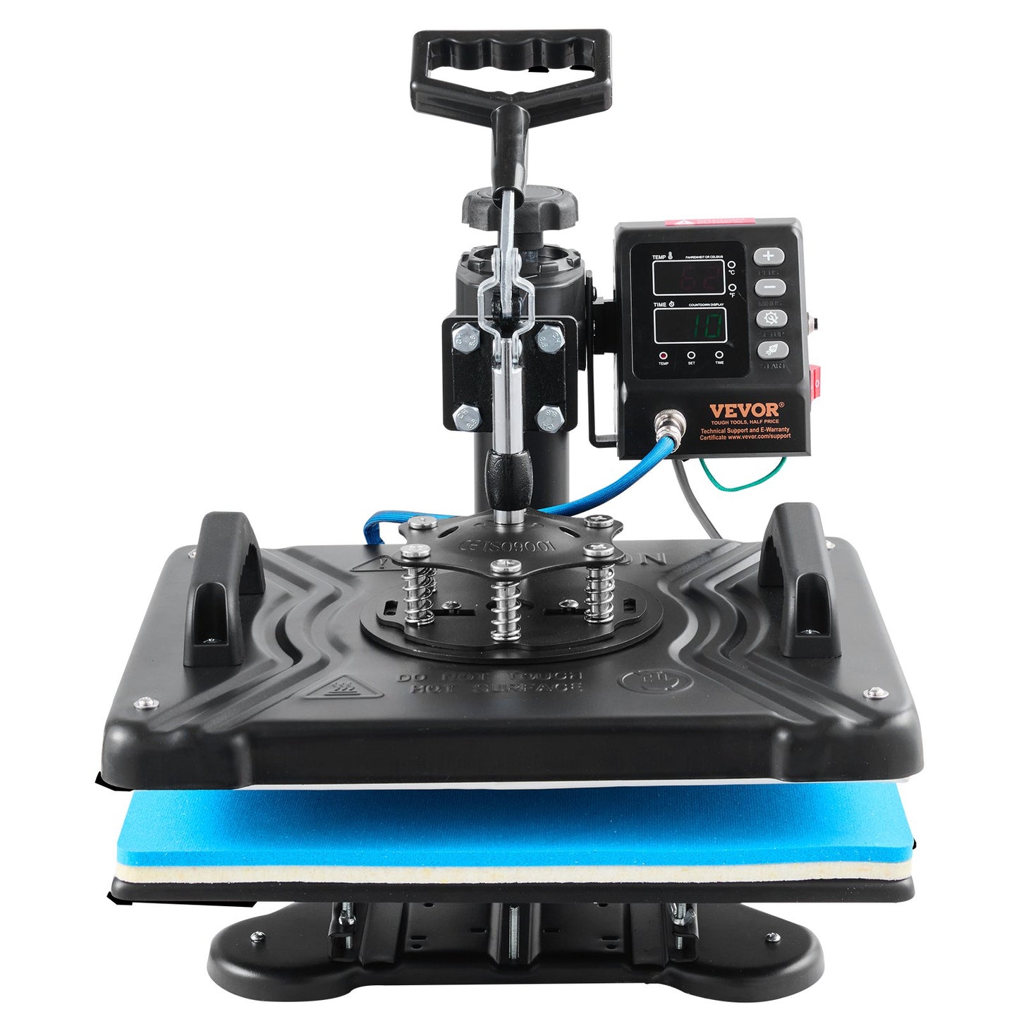 Värmepress 30,5x38,1 cm 10-i-1 värmepress 1000W värmepressmaskin med 360° rotation, svängbar svart 10-i-1 T-shirt sublimeringsmaskin, dubbelrörsvärme för gör-det-själv-pennor, kepsar, muggar och skjortor