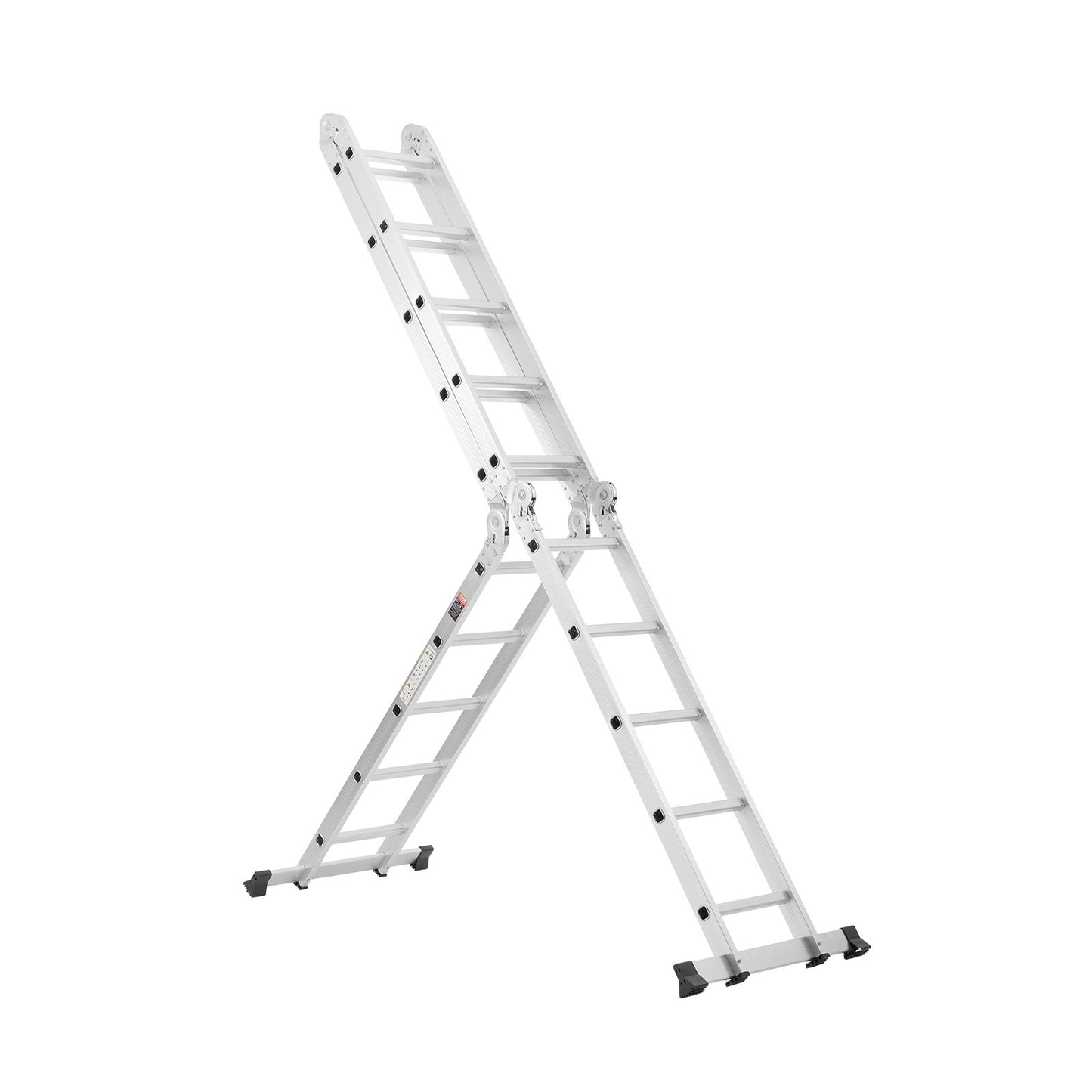 Multi-Purpose Folding Ladder, 7-in-1 Tall Extension Step Ladder, A Frame 5 Step Telescoping Ladder, 19ft Reach Height Heavy Duty Adjustable Ladder, 330 lbs Capacity for Home Outdoor Metal