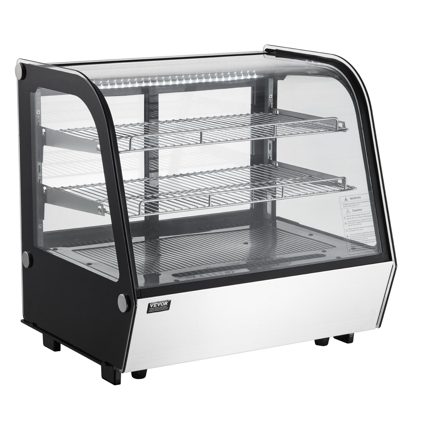 Refrigerated Display Case, 4.2 Cu.Ft./115L Countertop Pastry Display Case, 2-Tier Commercial Display Refrigerator with LED Lighting, TURBO Cooling, Frost-Free Air-Cooling, for Bakery