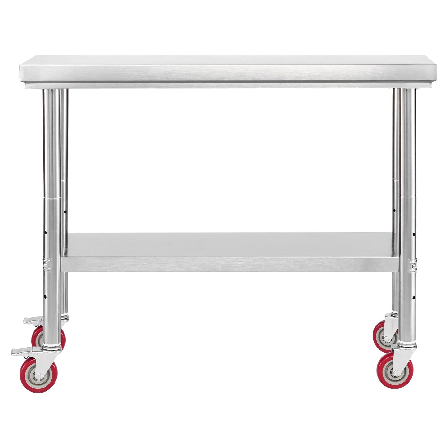 Stainless Steel Table, 60 x 90 cm Food Prep Worktable with Wheels, Kitchen Prep Table with Adjustable Undershelf Workstations for Commercial Kitchen, Restaurant, Hotel and Garage, Outdoor