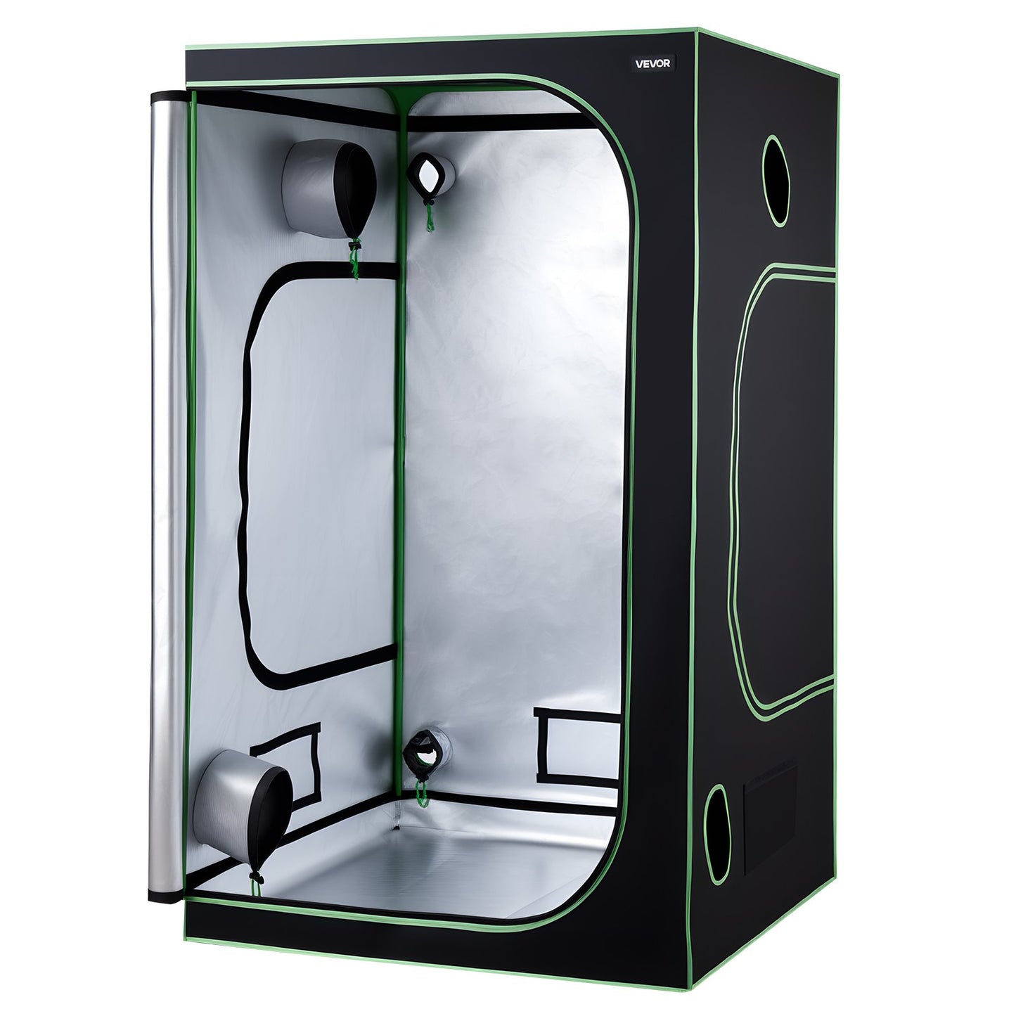 Indoor Grow Tent, 120 x 120 x 200 cm, 600D High Reflective Mylar, Indoor Plant Tent with Observation Window, Floor Tray & Zipper, Heavy Duty Growing Tents for Fruit Flower Veggie