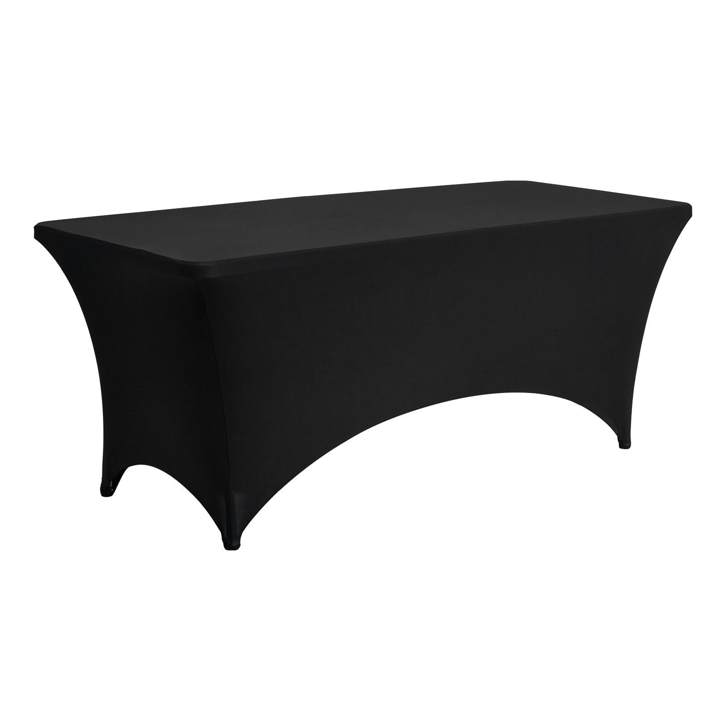 10 Pack Table Cloth for 6FT Rectangular Fitted Events, Wrinkle-Resistant Stretch Black Table Covers, Washable Spandex Tablecloth Protector, for Party, Wedding, Cocktail, Banquet, Festival