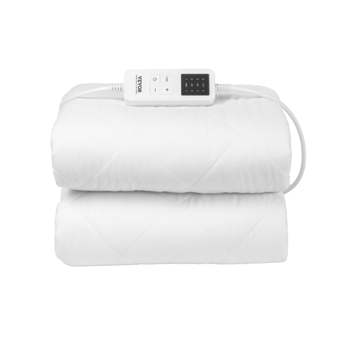 Heated Mattress Pad, 150 x 80 cm, Electric Bed Warmer with 4 Heat Settings Control, 12-Hour Timer, 8-Hour Auto Off,Deep All Around Elastic Pocket Brushed Fabric Electric Mattress Sheets