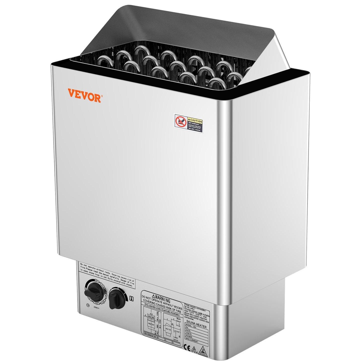 Bastuaggregat, 8KW elektrisk bastuugn, 400V 3N bärbar inomhus-/utomhusbastuaggregat med 3 timmars timer, inbyggda kontroller för 8-12 m³ hem, kommersiell hotellspadusch, slitstarkt rostfritt stål 430