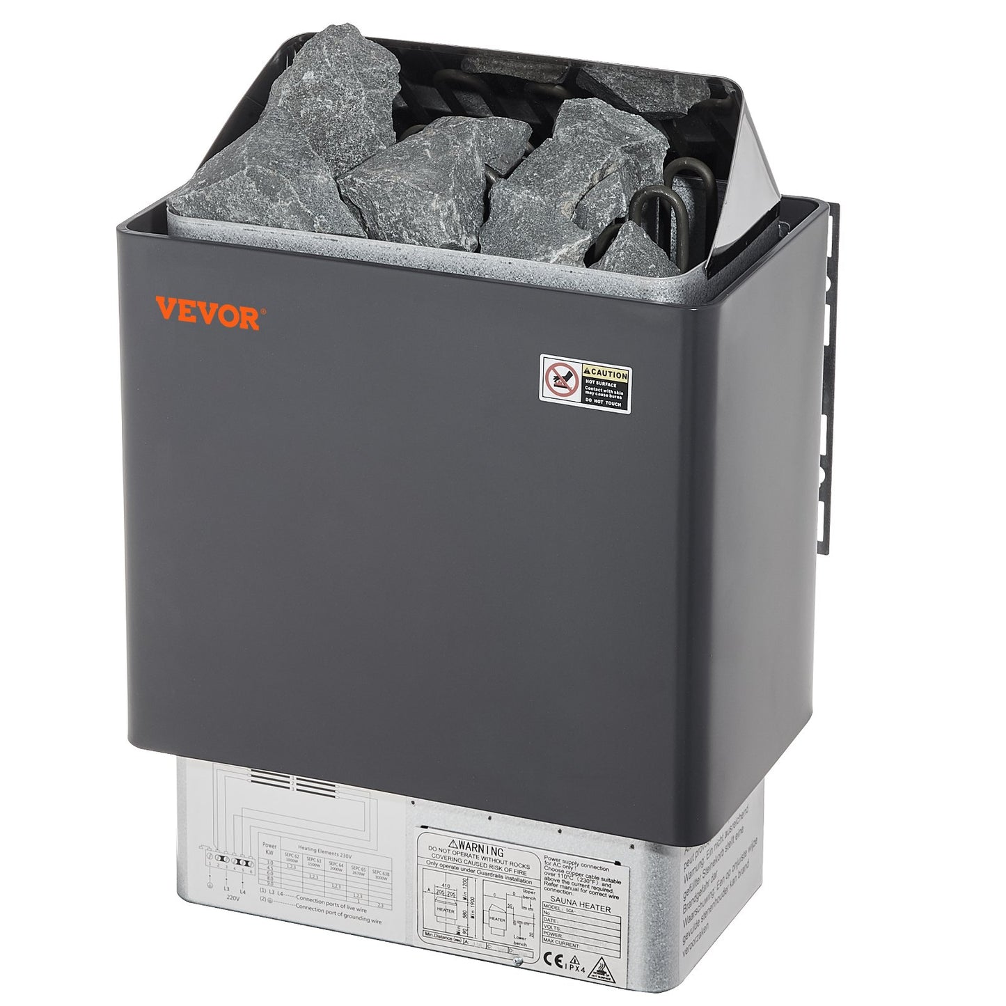 Sauna Heater, 8KW Electric Sauna Stove, 400V 3N Portable Indoor/Outdoor Sauna Heater with 3h Timer, Digital Controller for 8-12 m³ Home, Commercial Hotel Spa Shower Use, Max 110℃