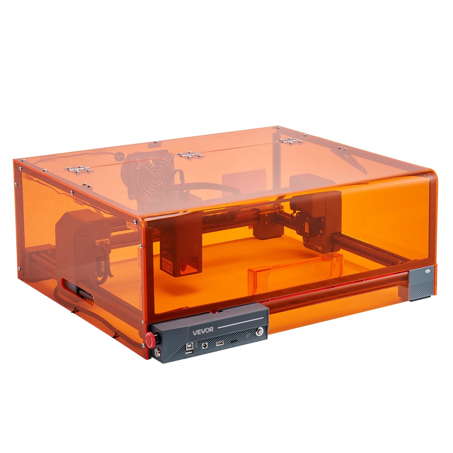 Lasergravör, 20W, lasergraverings- och skärmaskin med hölje, laserskärare och gravör, 7000 mm/min, 300 x 300 mm arbetsyta, för trä, läder, glas, vissa metaller, klass 1