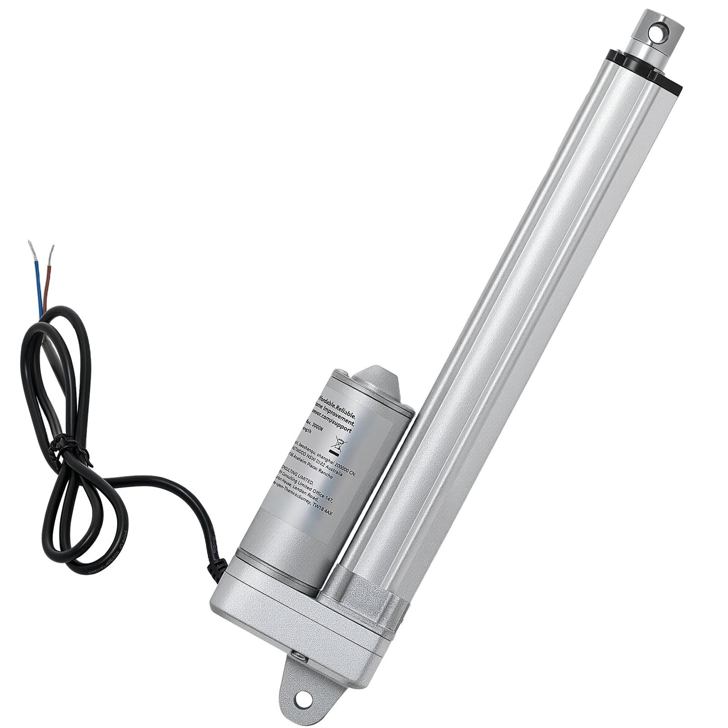12V Linear Actuator, 203.2mm Stroke IP65 Waterproof Linear Actuator, 675lbs/3000N 0.2"/s Motion Actuators with Mounting Bracket for Solar Trackers, Industrial Machinery, Door Opener