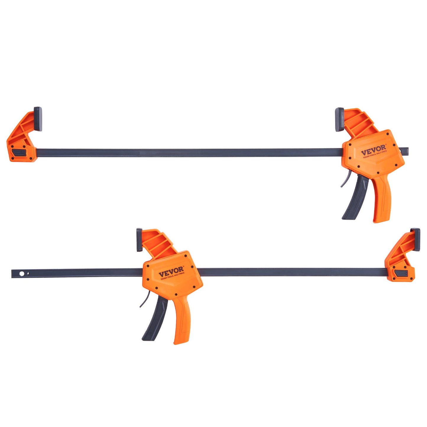 Bar Clamps for Woodworking, 2-Pack 24" One-Handed Clamp/Spreader, Quick-Change F Clamp with 300 lbs Load Limit, High-strength Plastic and Carbon Steel, Wood Clamps for Woodworking Metal Working