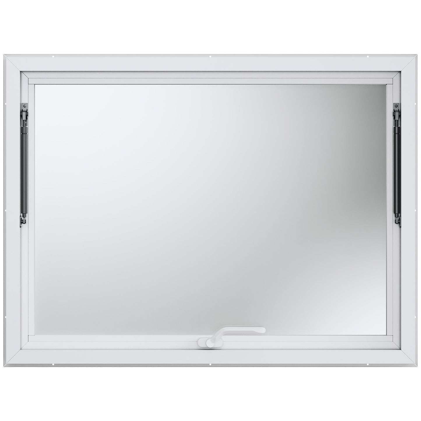 Concession Window 48"x36", Aluminum Alloy Food Truck Service Window with Awning Door & Drag Hook, Up to 85 Degrees Stand Serving Window for Food Trucks Concession Trailers, Glass Not Included