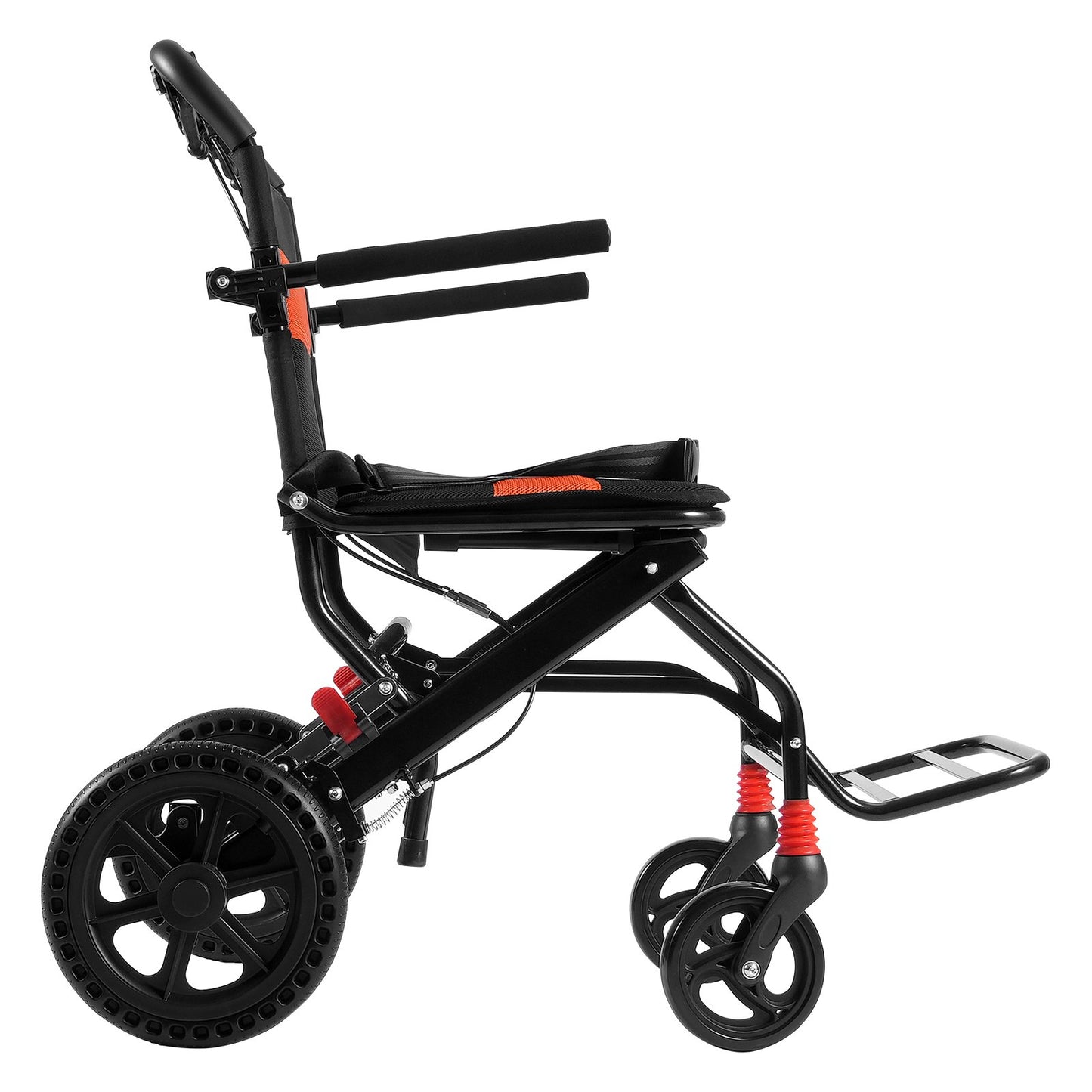 Wheelchair Aluminum Alloy Transport Chair Foldable 45.7 cm W Seat 99.8 kg