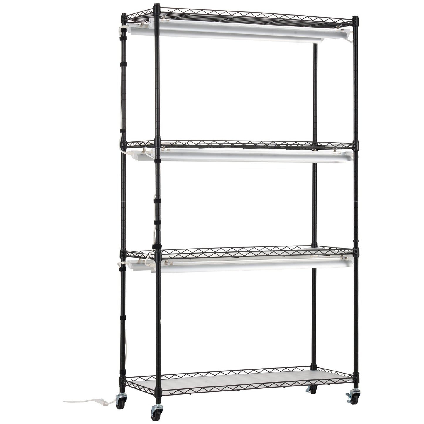 Plant Stand with Grow Light, 4 Tiers, 180W Indoor Grow Light Shelf 3 Spectrum Lights Modes Metal Plant Shelf with Timer Garden Plant Grow Rack for Seed Starting 35.4" L x 13.8" W x 59.1" H