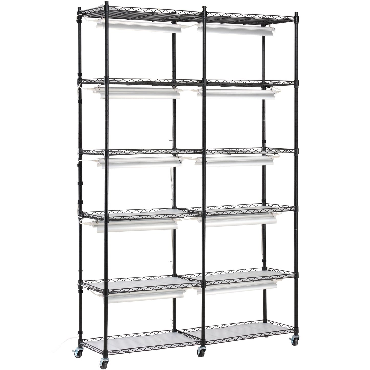 Plant Stand with Grow Light, 6 Tiers, 200W Indoor Grow Light Shelf Full Spectrum Lights Metal Plant Shelf with Timer Garden Plant Grow Rack for Seed Starting 35.4" L x 13.8" W x 59.1" H