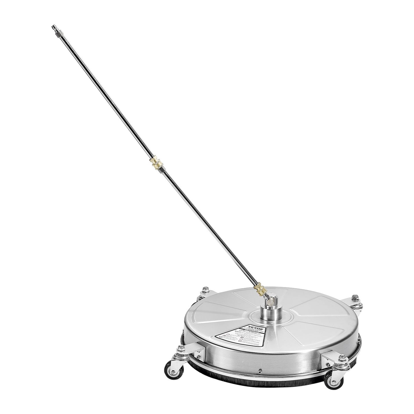 18" högtryckstvättsrengöring för ytor, högtryckstvättstillbehör i rostfritt stål med 4 hjul, 4000 max. psi, 1/4 snabbkoppling, 2 sprutmunstycken, 2 förlängda skaft för betong, uteplats, däck