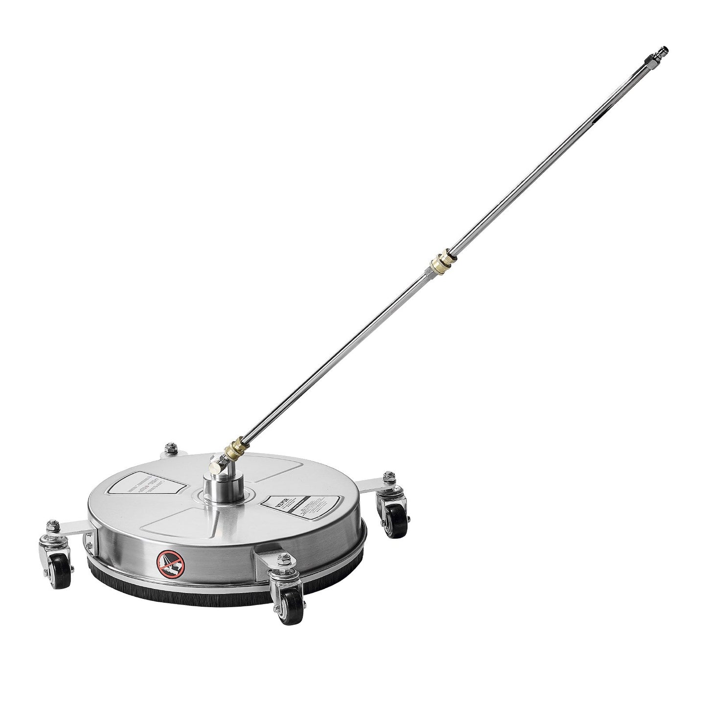 15" högtryckstvättsrengöring för ytor, högtryckstvättstillbehör i rostfritt stål med 4 hjul, 4000 max. psi, 1/4 snabbkoppling, 2 sprutmunstycken, 2 förlängda skaft för betong, uteplats, däck