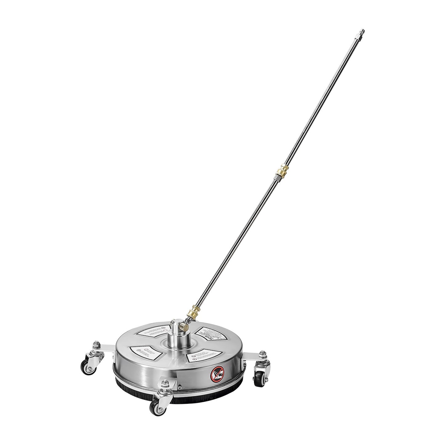 14" högtryckstvättsrengöring för ytor, högtryckstvättstillbehör i rostfritt stål med 4 hjul, 4000 max. psi, 1/4 snabbkoppling, 2 sprutmunstycken, 2 förlängda skaft för betong, uteplats, däck