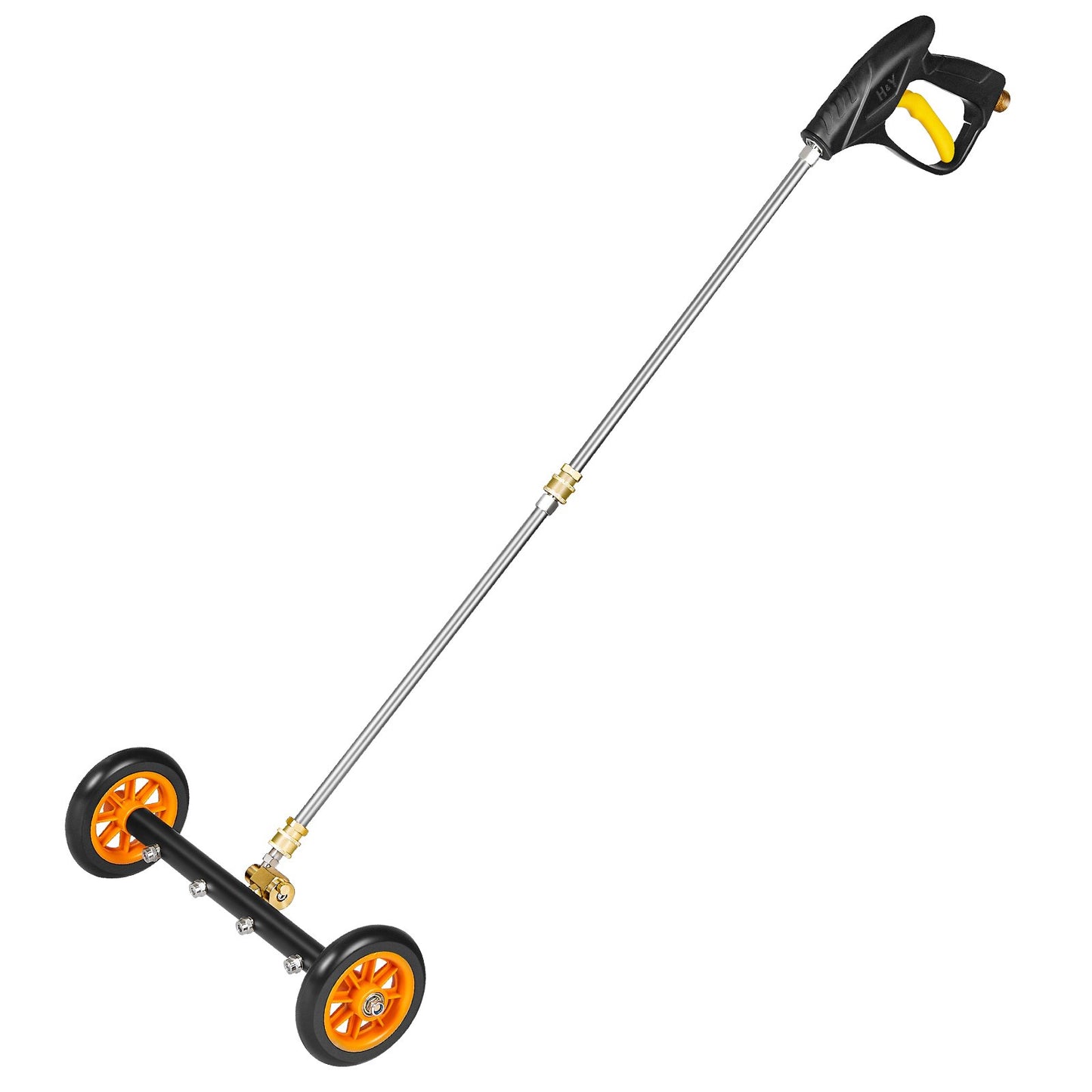 16" högtryckstvättsunderredesrengöring, ytrengöring för rostfritt stål för högtryckstvätt, 4000 max PSI, vinkeljusteringsväxel, 4 sprutmunstycken, 2 förlängda skaft för uppfart, uteplats, altan